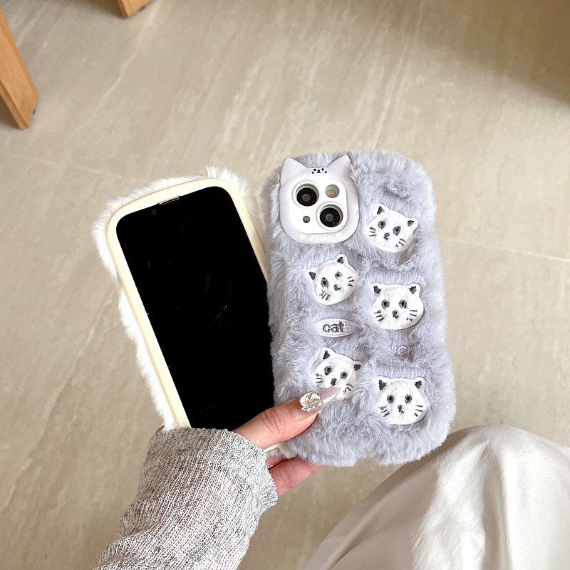 Passend für iPhone 17 Pro Max: Plüsch-Handyhülle mit Schleife, Frucht-16-Cartoon-Wolken-Stoßschutzhülle (15)_voghion.com