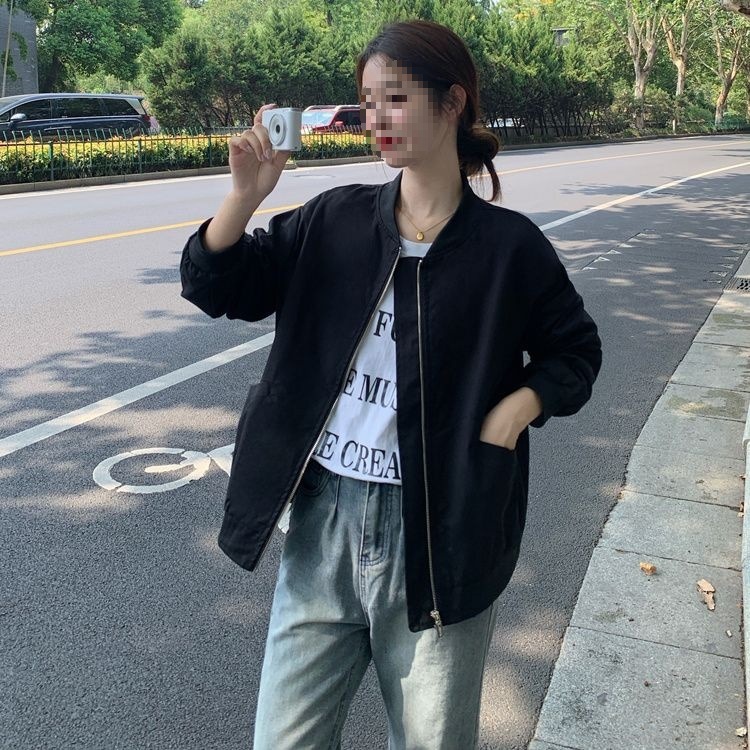 美式棒球服外套女春秋款宽松休闲显瘦长袖小个子洋气百搭短款夹克|undefined