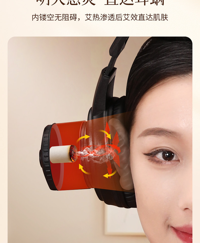 3-Head Ear and Head Moxibustion Device Set with 60 Moxa Cones for Home Use on Baihui GV20 and Ear Points key features