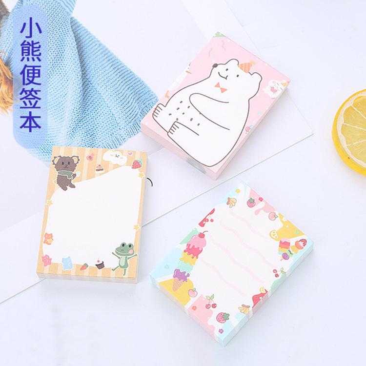 Creativo de dibujos animados oso nota libro desgarrable estudiante libreta Oficina papelería mensaje libro nota papel fábrica al por mayor