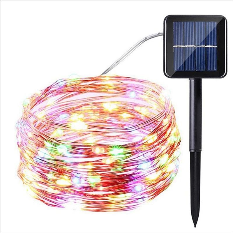 Lámpara solar de cobre de Navidad al aire libre impermeable LED string decoración de luces navideñas luces de paisaje decoración al aire libre image 8