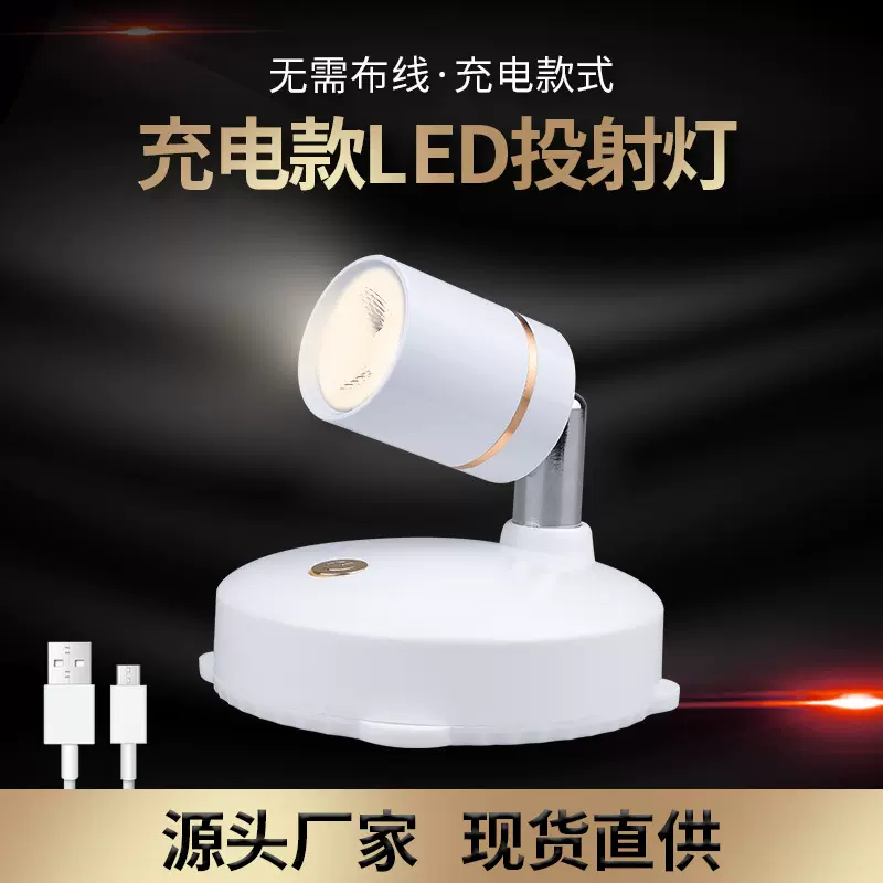 跨境LED投射灯免布线充电遥控照树照植物装饰灯聚光明装led射灯