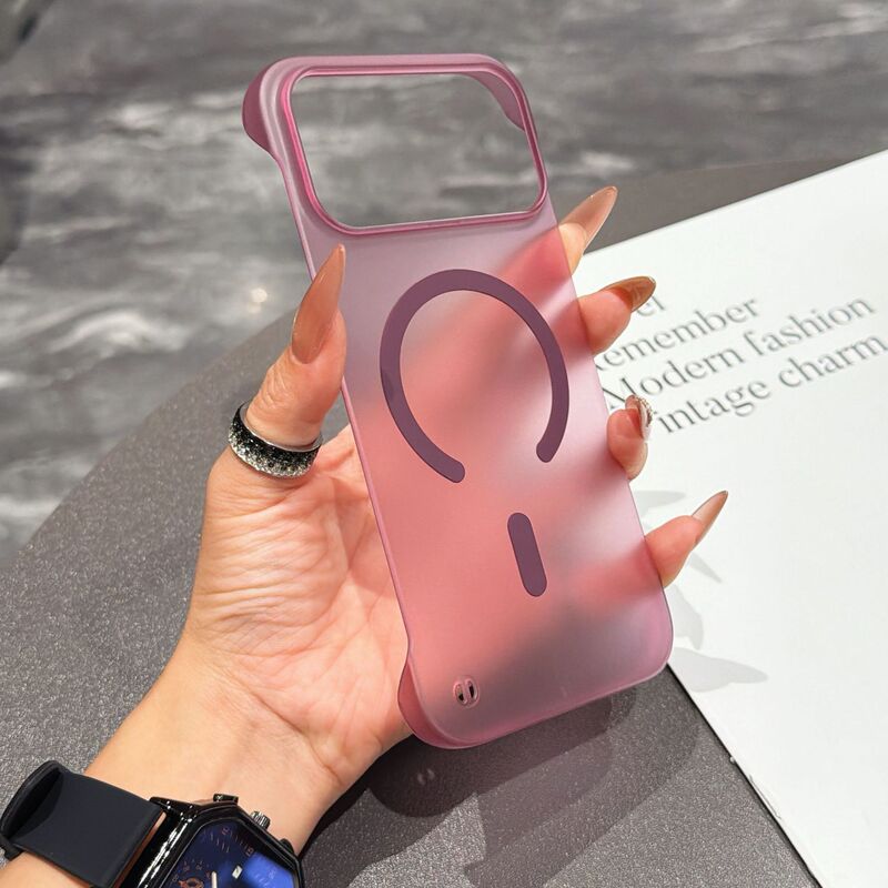 Suitable for Apple 18Promax Ice Fog Magnetic Phone Case Ultra-Thin iPhone 17 Frameless 16 Matte Anti-Fall Cover