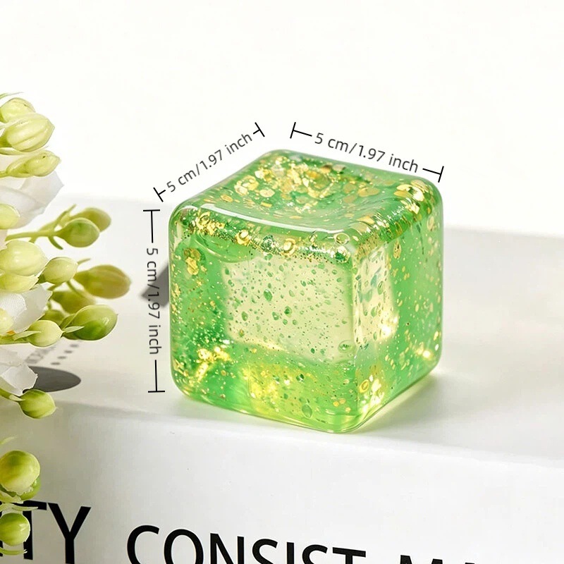 5cm gold powder ice cube-green