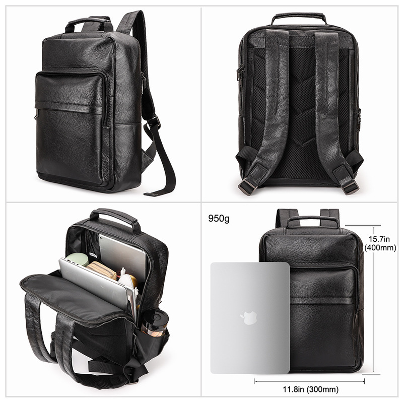 Hummer Paul Business Computer Men's Backpack Genuine Leather Men's Backpack Top Layer Cowhide Casual Backpack Factory Source