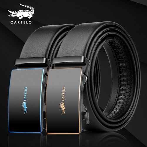 [One piece drop shipping] Cardile crocodile two-layer cowhide belt men's genuine leather pants belt casual belt men