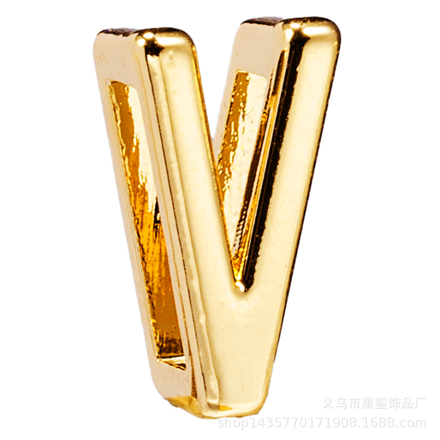 2*10mm長方形の穴の金色のアルファベットのビーズのネットの身の回りの腕時計のブレスレットのdiyの名前のばらの部品