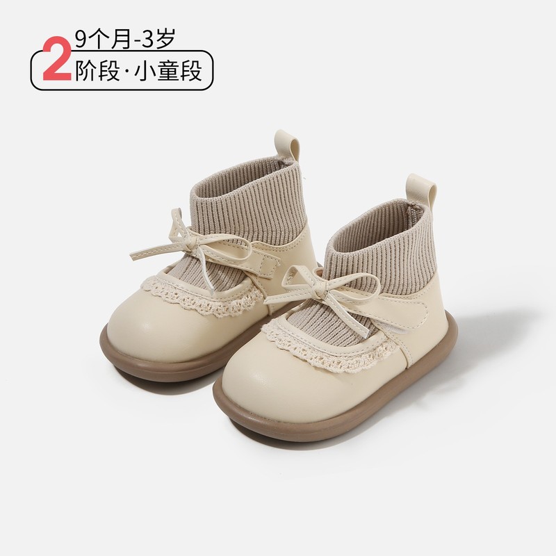 女童袜子鞋潮流法式女宝宝公主鞋子婴儿软底学步小童短靴婴儿皮靴|undefined