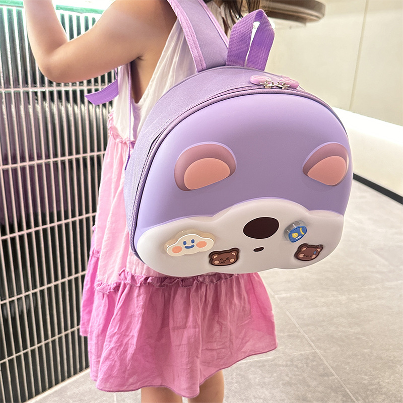 Mochila escolar para niños de jardín de infantes, caricatura lindo oso, mochila para niños y niñas, mochila para niños con cáscara de huevo.