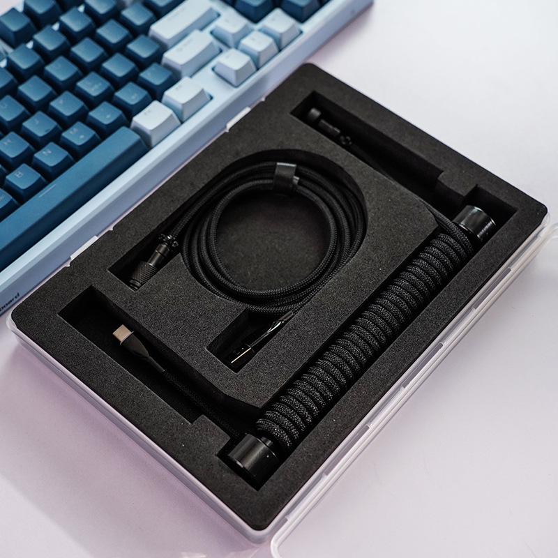 カスタムキーボード航空線type-c編み8kデータ線金属頭バネ線理線棒ギフトボックスセット|undefined