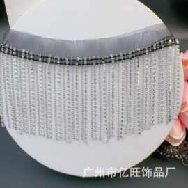 厂家直销8公分A钻加密铜 手链链条流苏金属链条diy头饰腰带服装