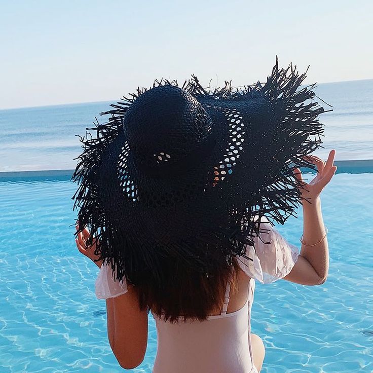 Wide Brim Raffia Straw Sun Hat For Women Hepburn Style Beach Visor_voghion.com
