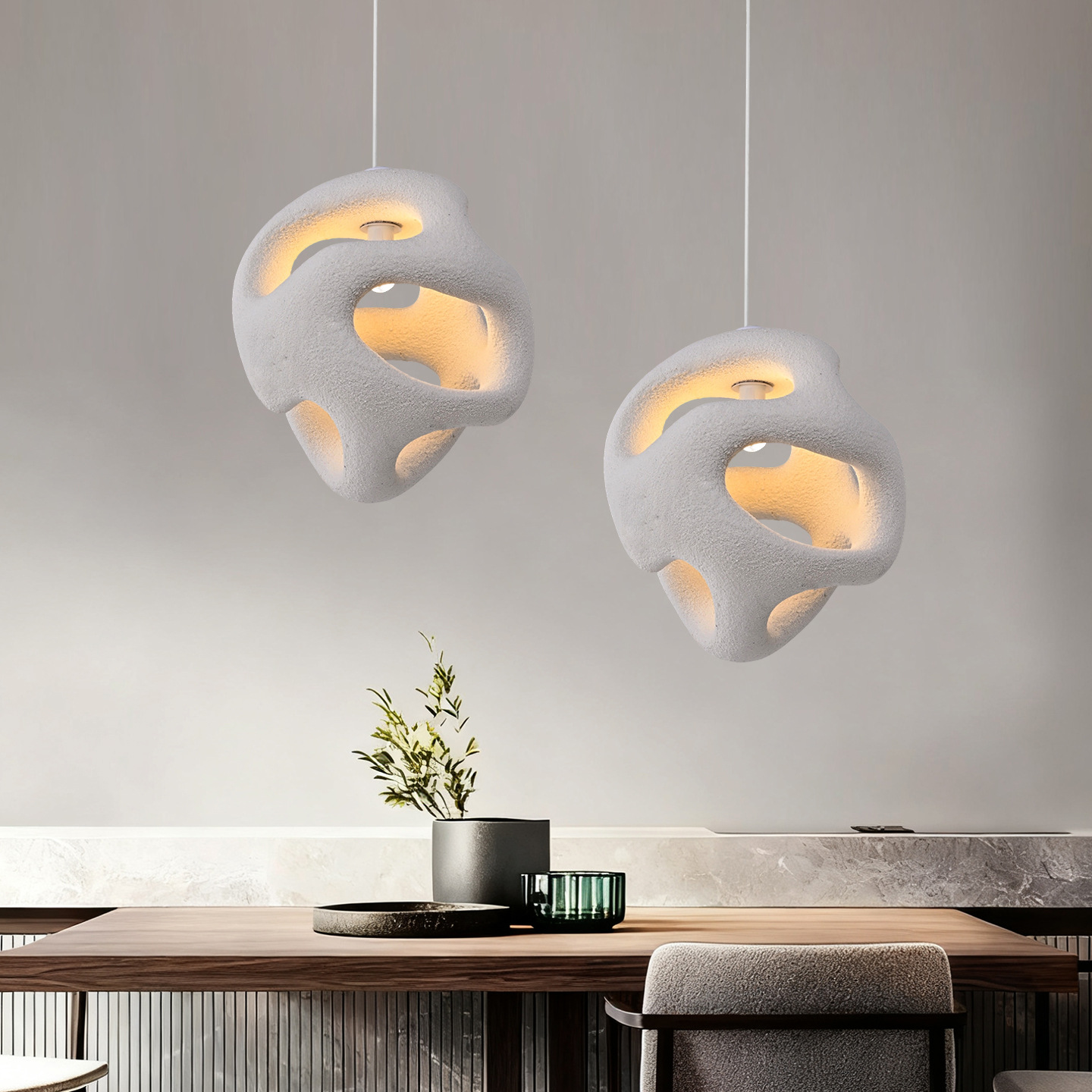 侘寂风创意客厅餐厅吊灯卧室服装店民宿吧台奶油风日式设计师灯饰