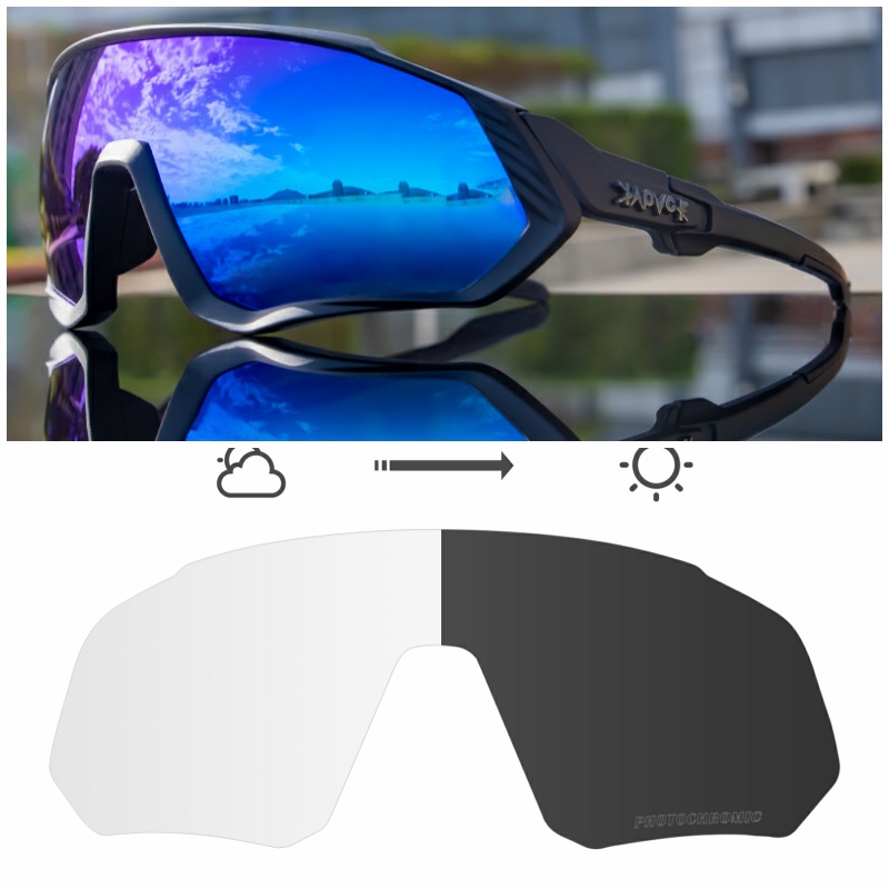 Gafas Fotocromáticas de Ciclismo Set de 2 Lentes TR90 Fotocromático, Protección UV para Ciclismo