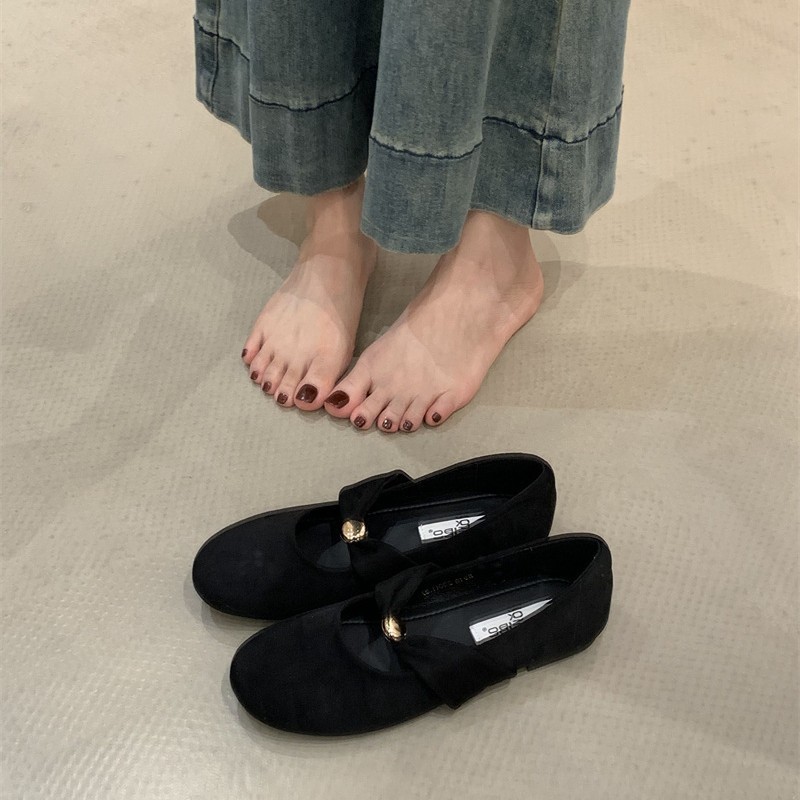 2025秋季新款韩系蝴蝶结玛丽珍单鞋百搭休闲圆头平底芭蕾鞋瓢鞋女|undefined