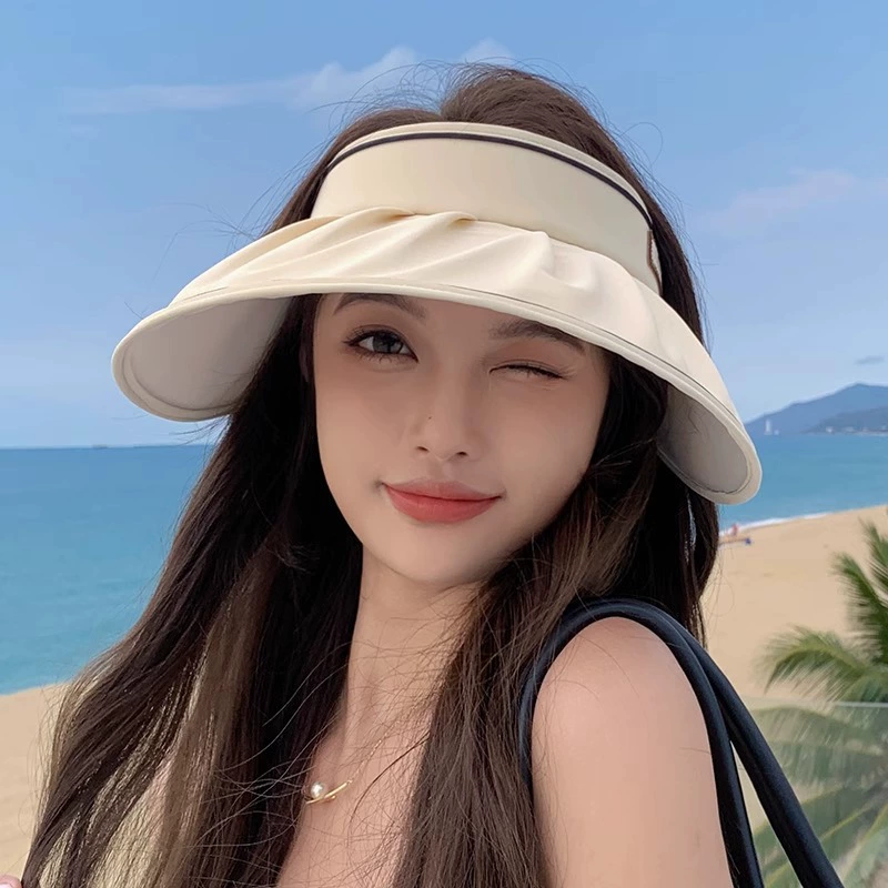 Adjustable Knitted Sun Hat with Bow, UV Protection, Foldable Bag - Multi-Color
