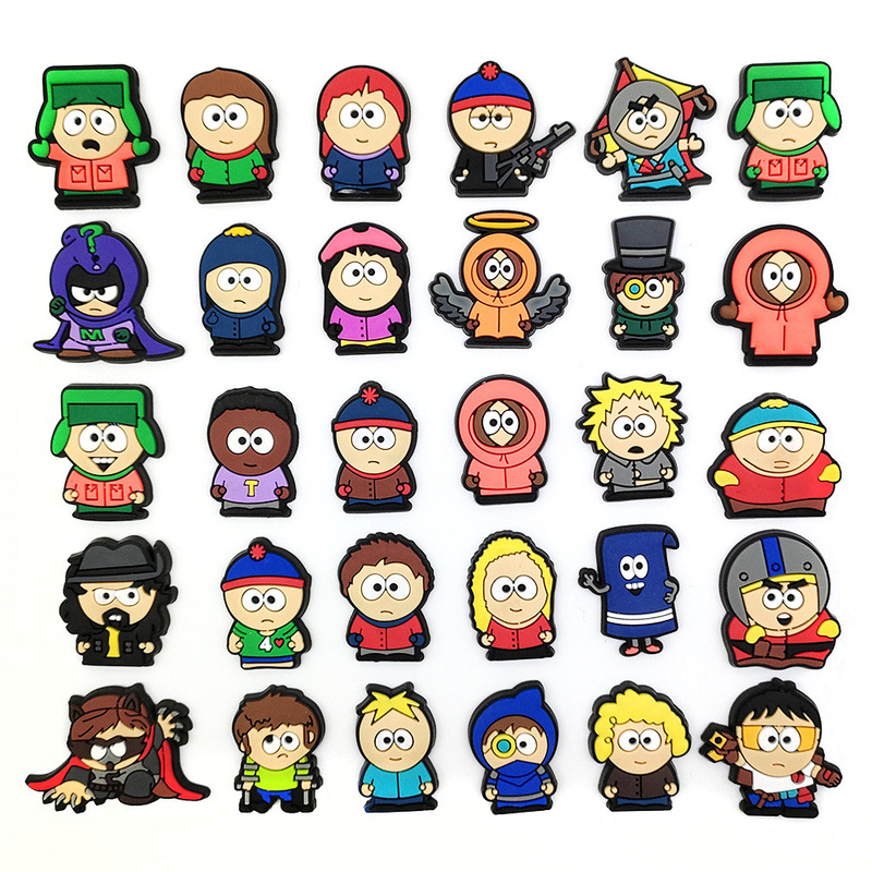 South Park Series Cute Cartoon Hole Shoes Shoes Flower PVC Soft Rubber Shoe Buckle Garden Shoes DIY Decorative Buckle