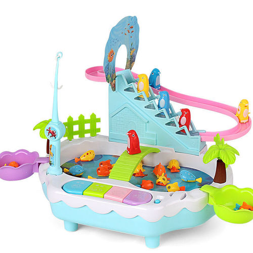 Children's Electric Magnetic Fishing Toy Penguin Stair Climbing Music Diaoyutai Baby 1-3 Years Old 6 Educational Intelligence Early Education