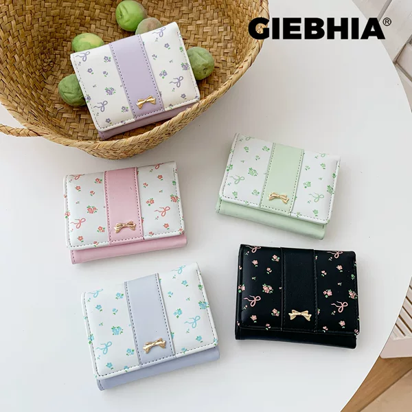 Floral Bowknot ~ Women's Simple Short Wallet 70% off Student In-Stock Japanese Style Purse