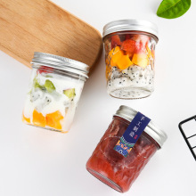 酸奶早餐杯带盖食品罐头瓶铝盖果酱瓶家用玻璃蜂蜜花胶瓶密封