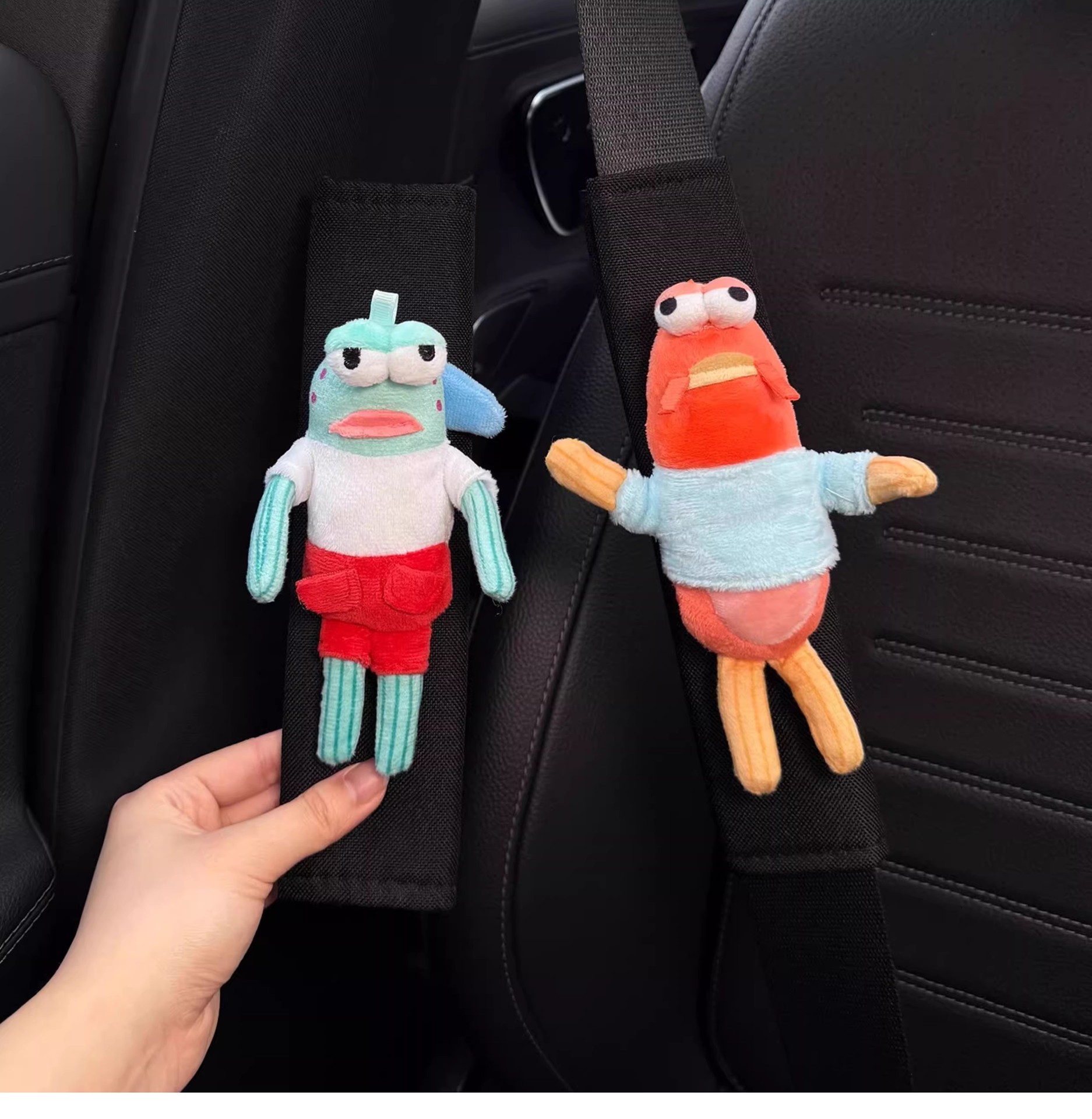 Cute Cartoon Car Seatbelt Shoulder Pads, Car Decoration, Anti-Neck Strangulation, Couple Style, Creative Doll Protective Cover