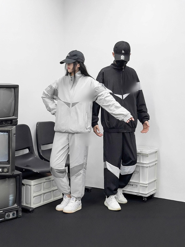 2025春秋外套男潮流运动男装薄款风衣男夹克套装光板可压标一件发|undefined