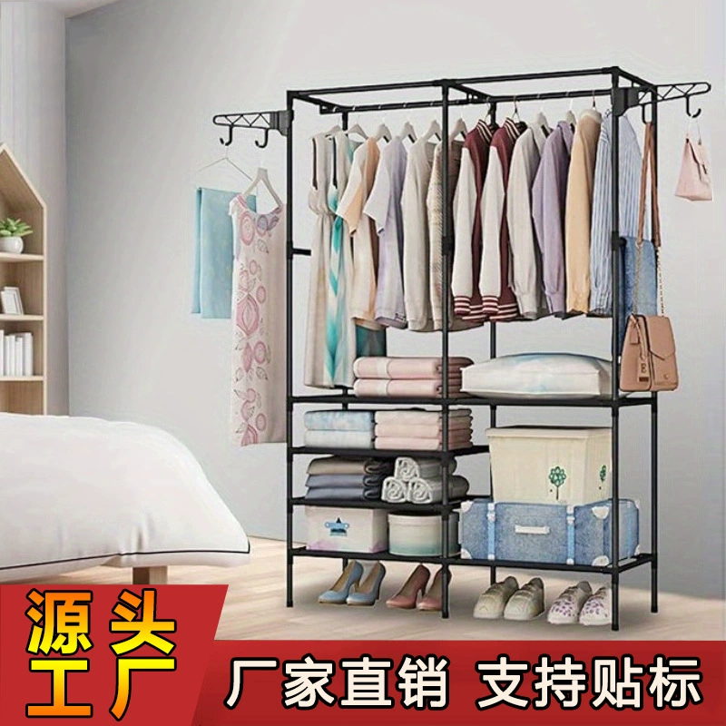 Напольная вешалка для одежды оптом Простая вешалка для одежды Общежитие Домашнее хранение Отделка вешалка для одежды Стеллаж для обуви Стеллаж для хранения