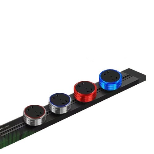 Surface-mounted wall-plug movable power track socket with switch sliding surface-mounted power socket to prevent electric shock and move