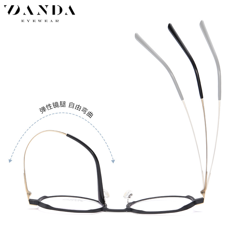 Fábrica al por mayor gafas de titanio puro marco YJ2009 aluminio magnesio moda marco redondo gafas lisas gafas ultraligeros con miopía gafas marco