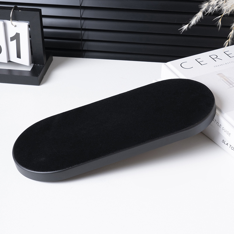 Ornamentación de metal creativa bandeja de decoración de escritorio bandeja de almacenamiento puerta de entrada bandeja de almacenamiento de cuero oblonga