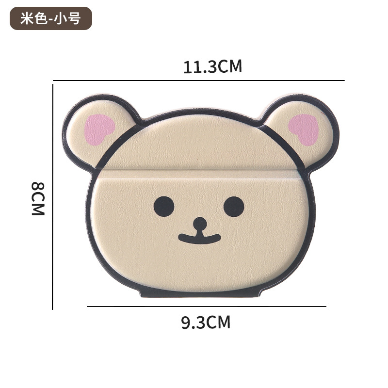 Cute oso plegable espejo de maquillaje portátil HD espejo de escritorio de maquillaje de estudiantes de niña corazón de dibujos animados espejo de maquillaje