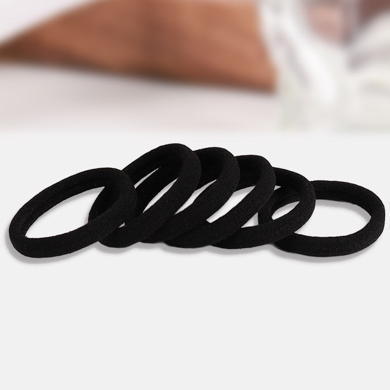 Cuerdas de cabeza sin costura, alta elasticidad, cabello duradero, anillo de cabello para adultos, cola de caballo negra, cubierta de cuero cabelludo para el cabello