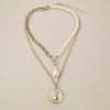 Accessory from pearl, retro set, necklace, European style