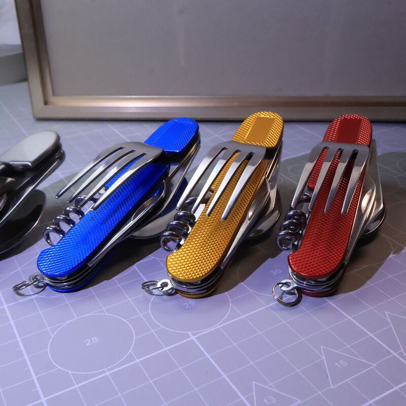 Knife and Fork Tableware Combination Detachable Combination Outdoor Travel Tableware Multifunctional Folding Swiss Knife Knife and Fork Tableware Combination Detachable Combination Outdoor Travel Tableware Multifunctional Folding Swiss Knife