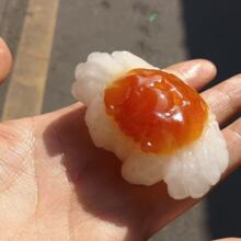 八方来财摆件手把件螃蟹把玩件玉石玉摆件真玉纯玉黄皮羊脂玉