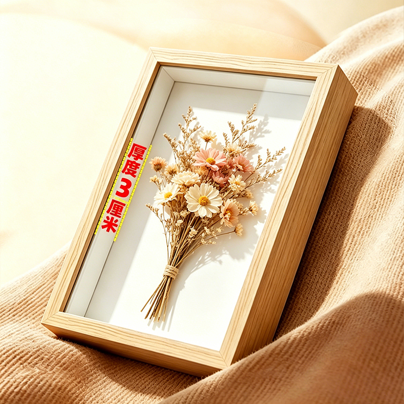 Three-Dimensional Hollow Dried Flower Photo Frame Display Stand DIY Handmade Gift Preserved Flower Box Frame for Preserved Roses