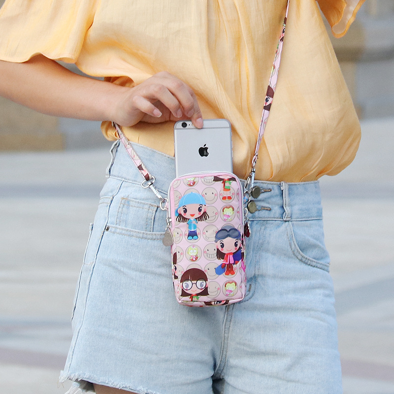 Cartoon Doll Phone Bag Women's Single Strap Crossbody Bag Purse Pocket Wallet Tall Wallet Wrist Bag Arm Bag Large Women