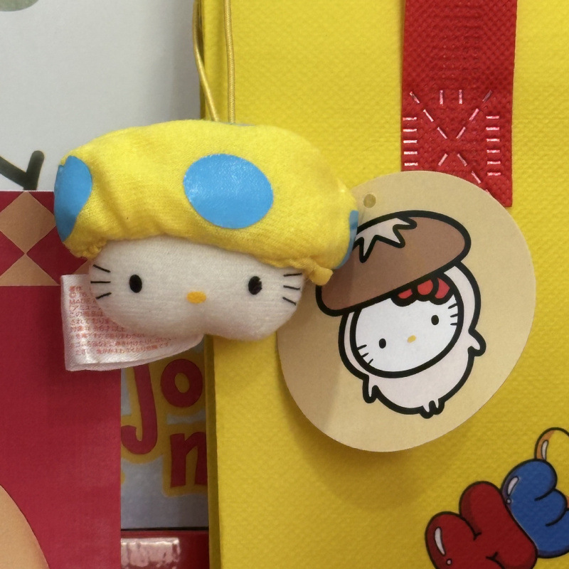 黑色草帽kitty帽宝宝挂件爱心扣公仔玩偶可爱赫本风挂饰钥匙扣|undefined
