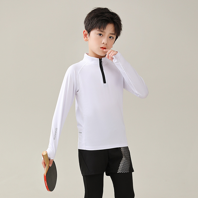 Otoño e invierno al aire libre de los hombres y las mujeres del collar del soporte media cremallera de secado rápido ropa de manga larga Club adulto ropa de tenis en stock impreso