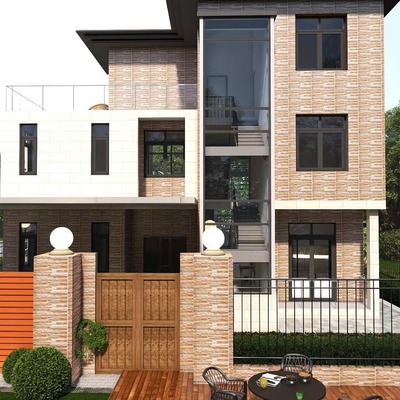 仿岩石瓷砖300x600别墅自建房外墙瓷砖简约复古阳台围栏墙面砖|ms