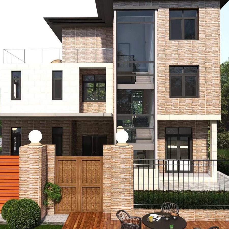 仿岩石瓷砖300x600别墅自建房外墙瓷砖简约复古阳台围栏墙面砖|ms