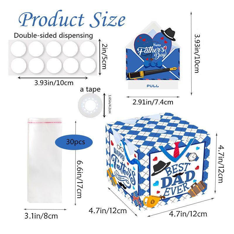 돈을 세트 그리는 아버지의 날 선물 상자 (1 상자 30pcs 가방 1 테이프 1 분배)