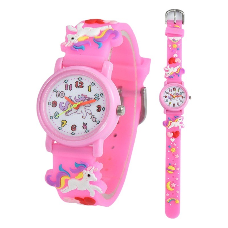 Le Tong Cartoon Watch 3D Silicone Waterproof Quartz Watch Cute Unicorn Children's Student Watch Multiple Style Wholesale