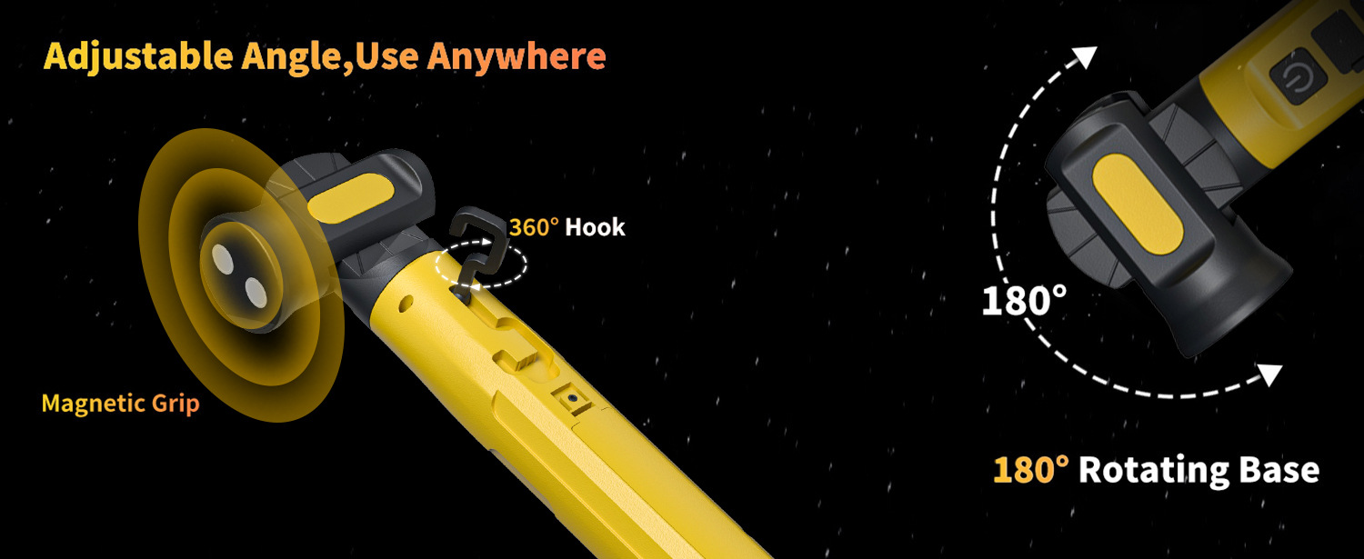 Wk01 New Emergency Maintenance Work Light USB Rechargeable High-Brightness Multi-Functional Inspection Lighting Lamp with Magnetic Hook