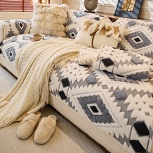 舒棉绒沙发垫秋冬季加厚防滑坐垫2025新款全包毛绒皮沙发套罩盖布