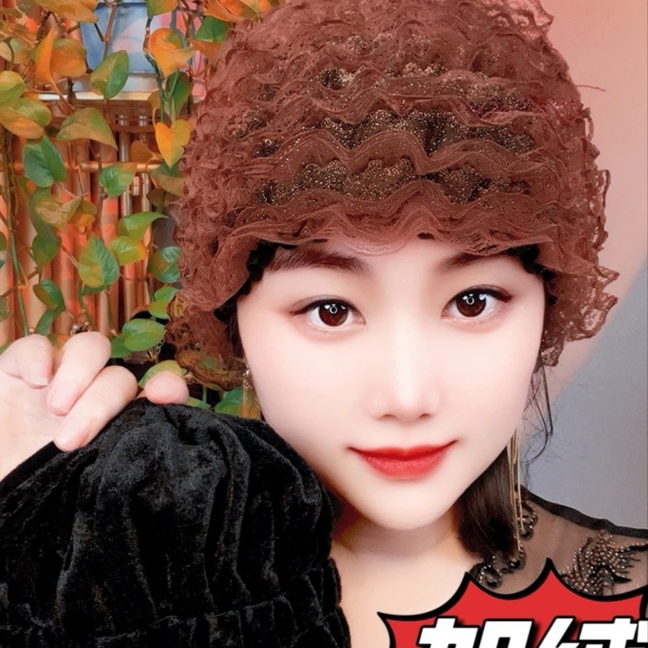 새로운 스타일에 벨벳과 두꺼워진 미용사 탄력 있는 레이스 캡을 더해 흰머리를 덮고 부러진 머리를 모아주는 모자 패셔너블한 홈 스타일
