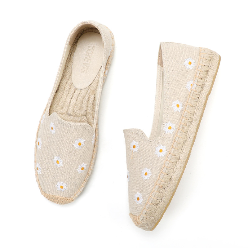 Classic Embroidered Fashion Flat Bottom Low-top All-match Trendy Shoes Women's Slip-on Sneakers Fisherman Shoes Artistic Women's Shoes