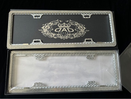 Zinc Alloy Diamond New Energy Vehicle License Plate Frame Blue License Plate Holder License Plate Frame License Plate Holder Domestic