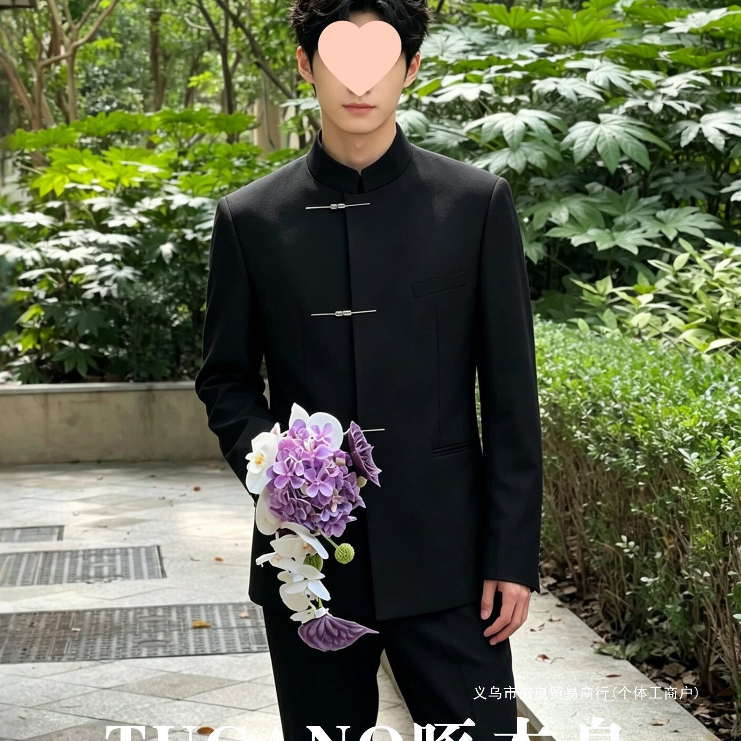 啄木鸟新中式中山装男士立领盘扣西装感国风商务休闲礼服外套