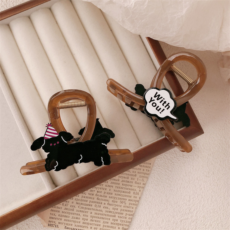 Cute y lindo cachorro clip de cabello para mujeres 2024 nuevo clip de cabello de alto nivel de capilla de pescado clip de cabello de cabeza posterior